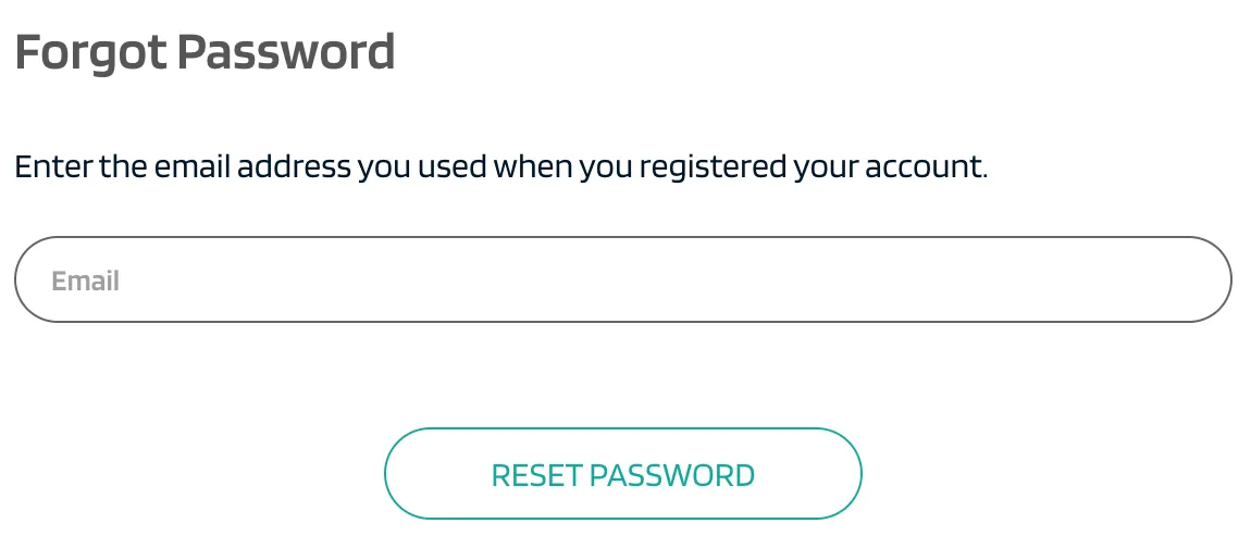 White “Forgot Password” screen for Dynabet Casino.