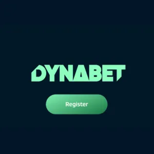 Green Dynabet Casino logo on a dark blue background.