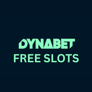 Green Dynabet Casino logo on navy blue backdrop.