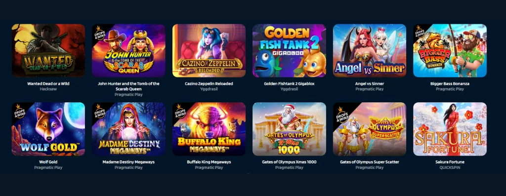 Wanted Dead or Wild and other slots collection.