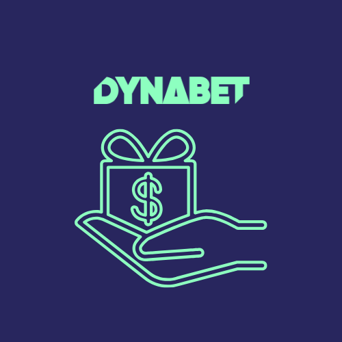 Dynabet bonus offer with a gift box and dollar sign.